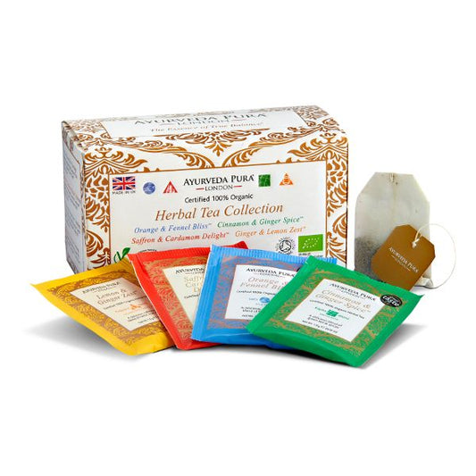 Colección de infusiones ayurvédicas (Vata, Pitta, Kapha y Tridóshico)